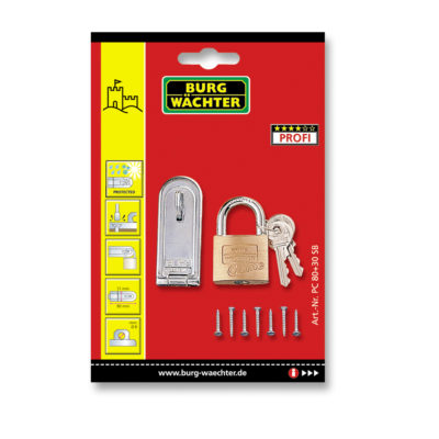 BURG-WÄCHTER Cylinder padlock with security hasps & staples